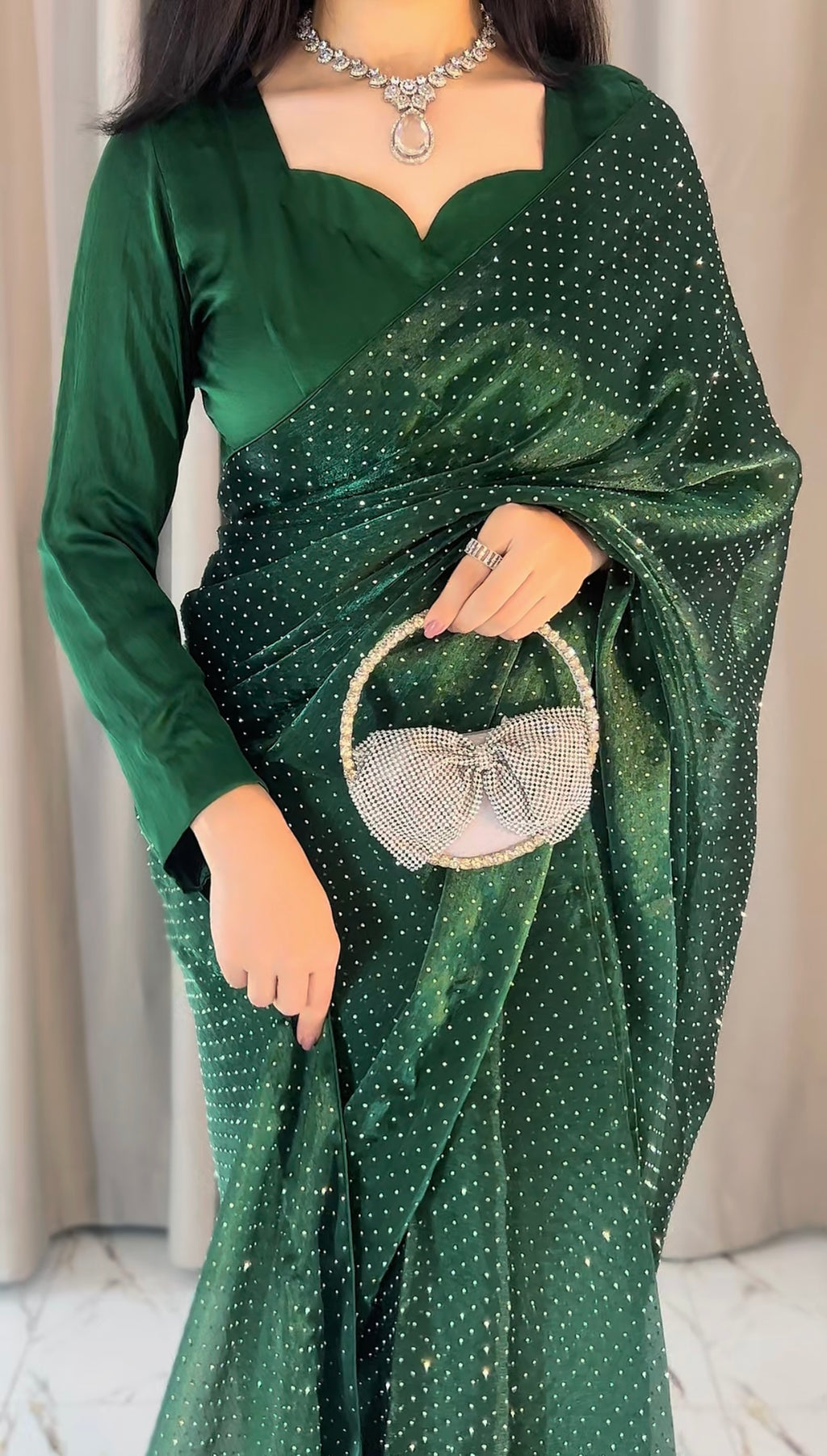 Stone Work Saree (stiched)