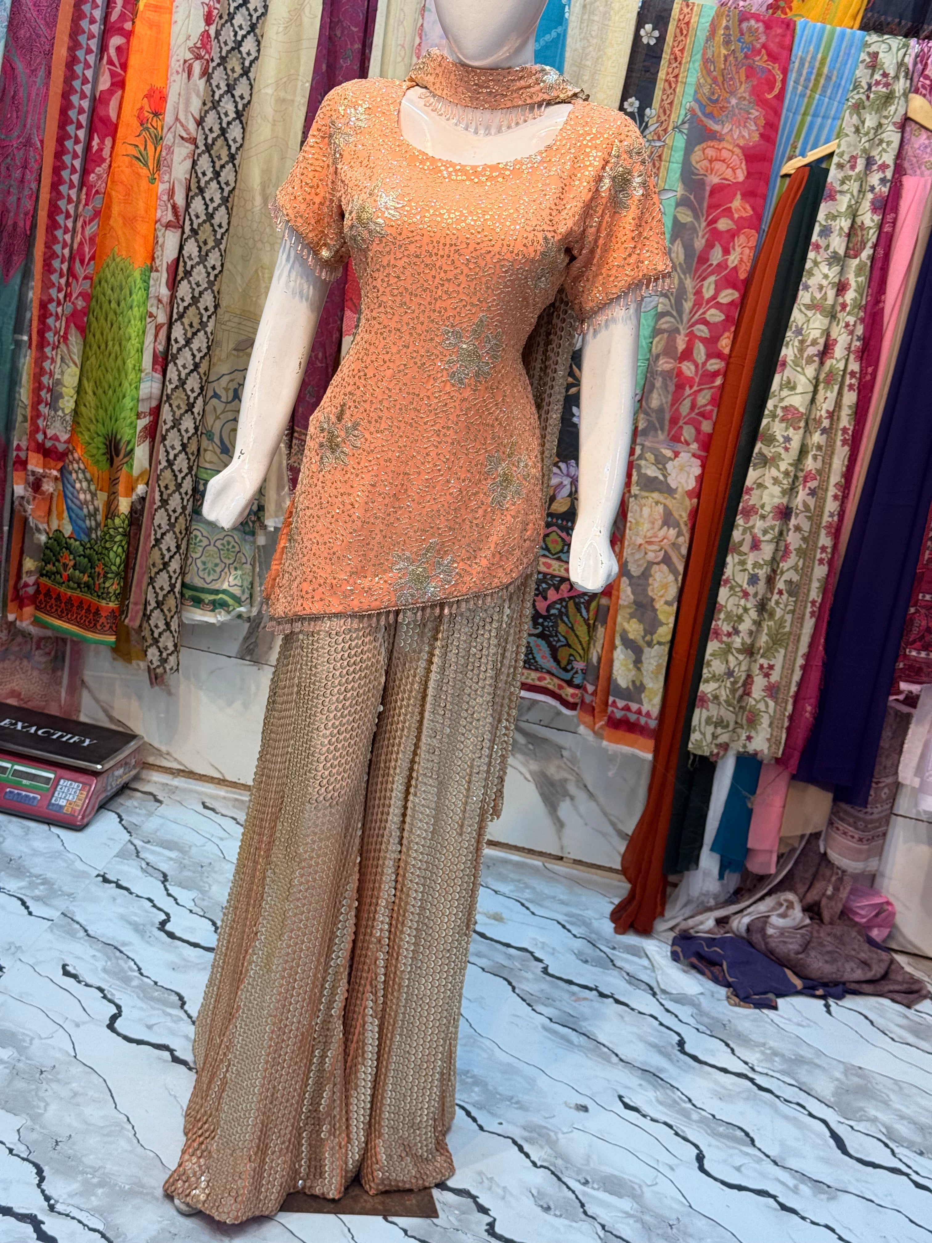 Ombre Sequence Dress Stiched
