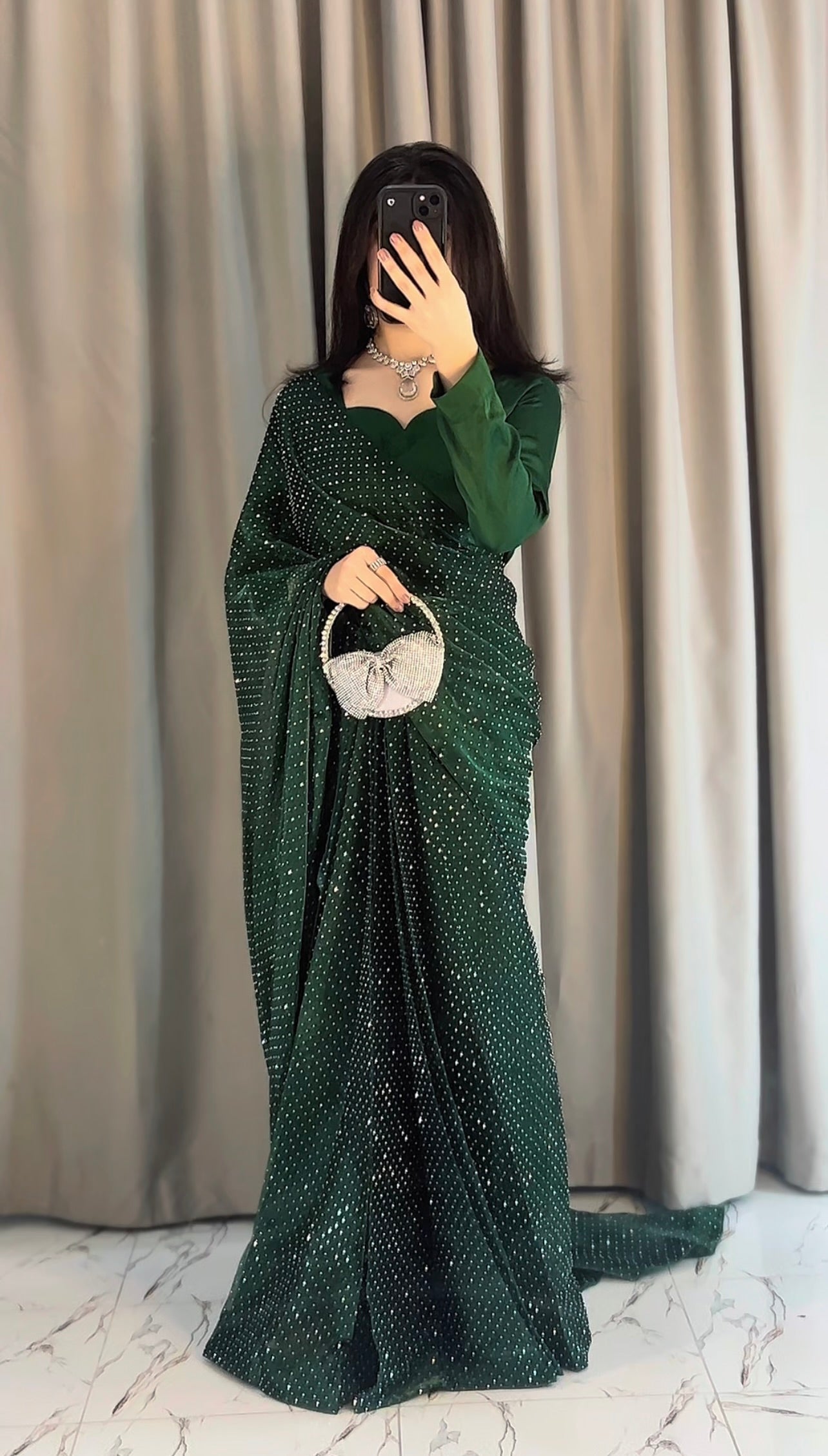 Stone Work Saree (stiched)
