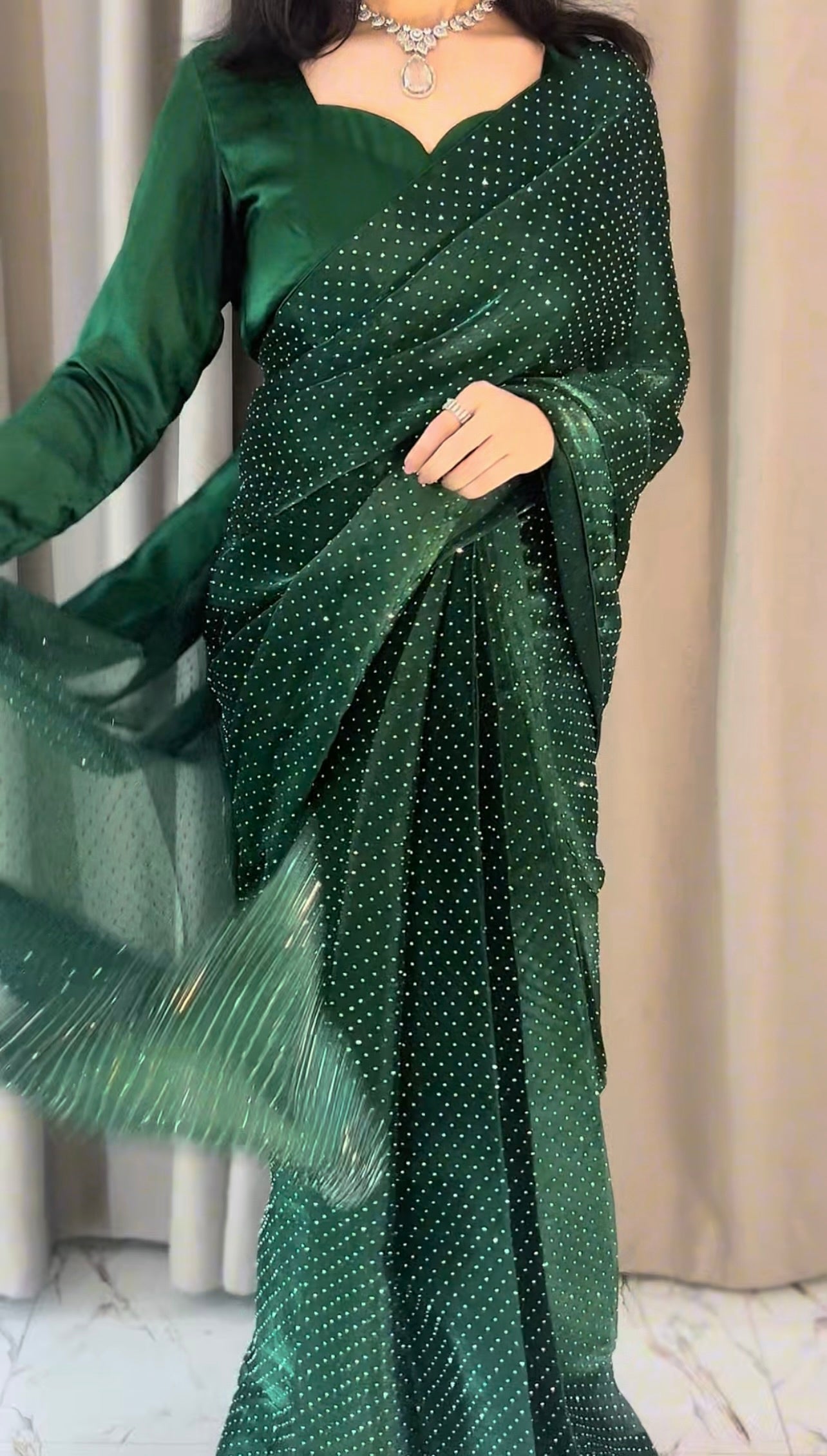 Stone Work Saree (stiched)