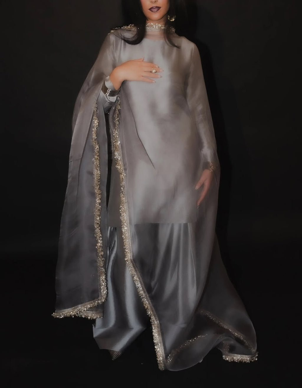 Plain Silk Dress (stiched)