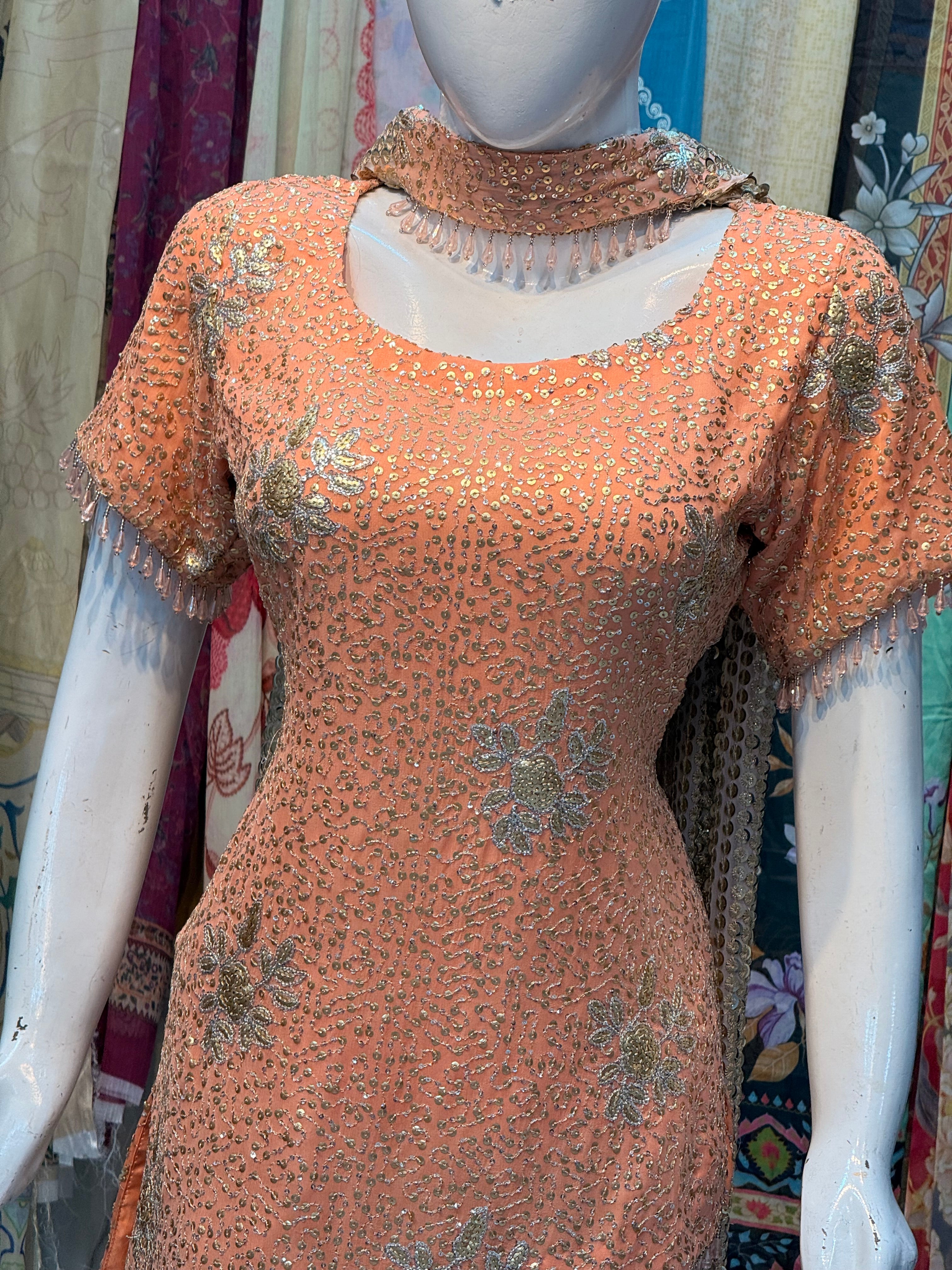 Ombre Sequence Dress Stiched