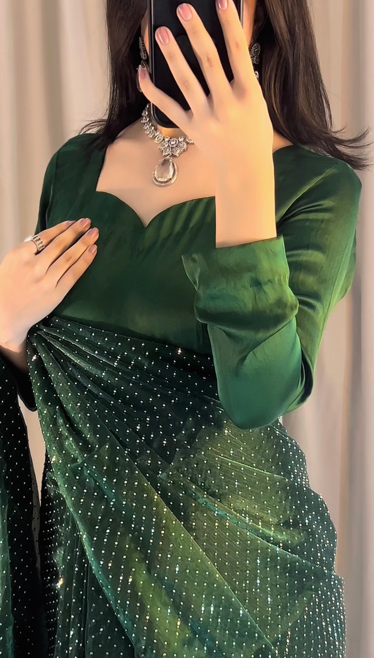 Stone Work Saree (stiched)