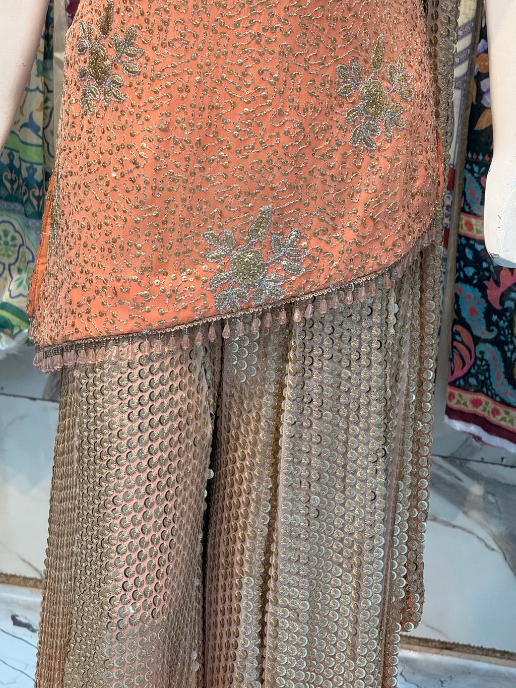Ombre Sequence Dress Stiched