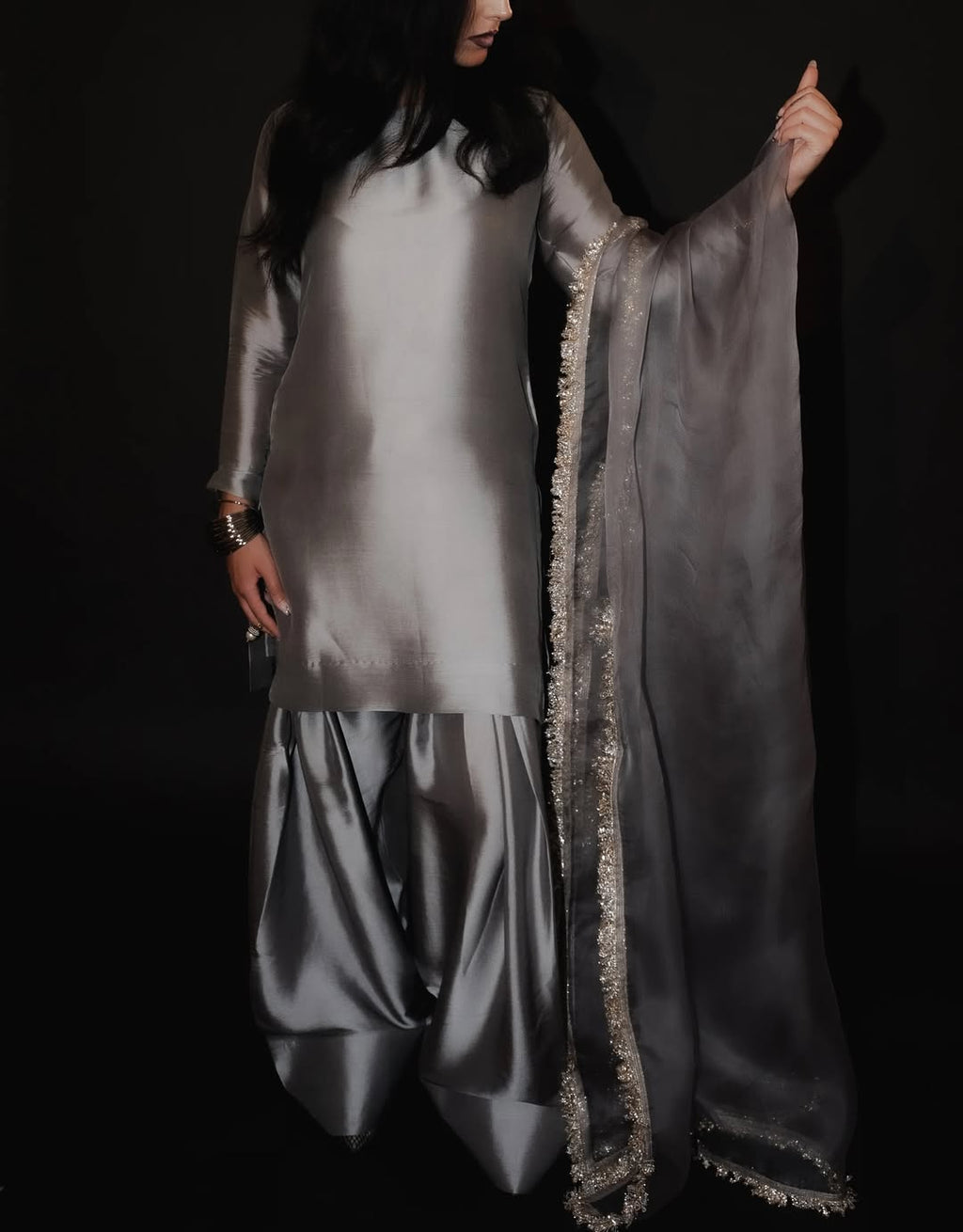 Plain Silk Dress (stiched)