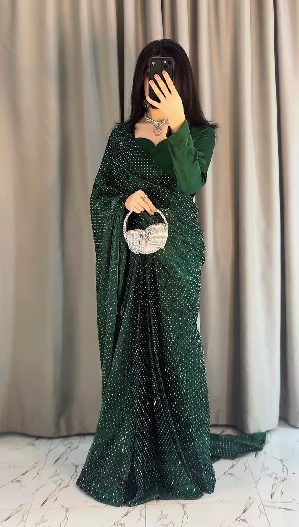 Stone Work Saree (stiched)